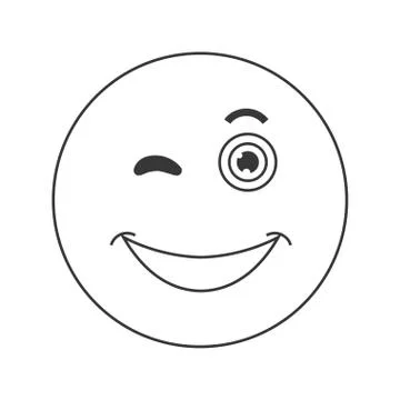 Happy wink emoticon icon Ilustración de archivo