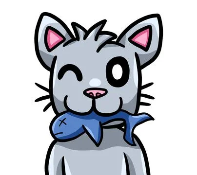 Happy Winking Cat Stock Illustration