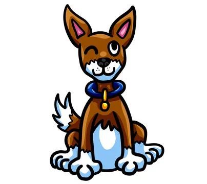 Happy Winking Dog Stock Illustration