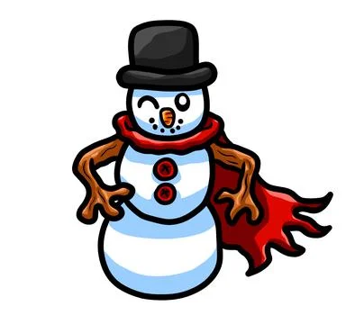 Happy Winking Snowman Stock Illustration