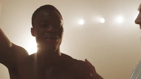 Happy winner in a boxing match Stock Footage 283293459