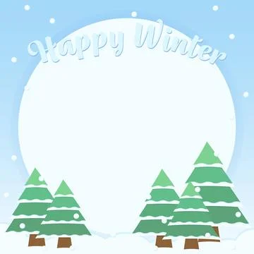 Happy winter frame square Stock Illustration