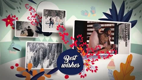 Happy winter holidays After Effects stock