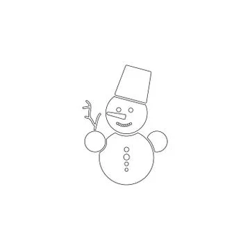 Happy winter snowman. flat vector icon Stock Illustration