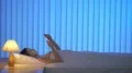 The happy woman phone on the bed. Evening night time 4k or 4k+ Resolution