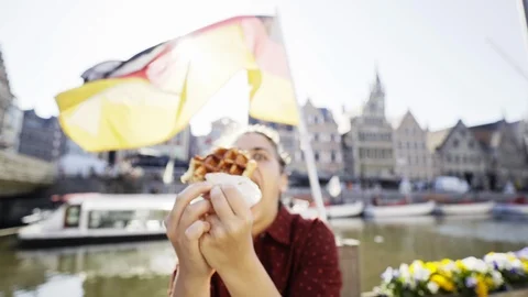 Happy woman pull face on camera Stock-Footage 96238948