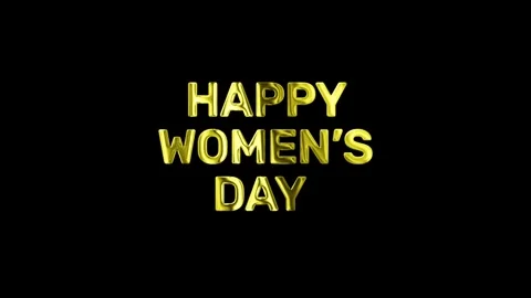 Happy Womens Day typewriter golden text animation Stock Footage 297061953
