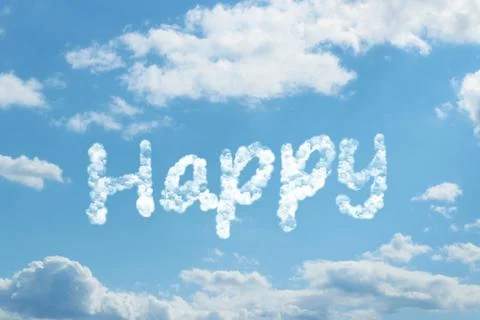 Happy word on cloud Illustrazione stock