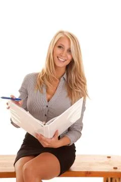 Happy work folder bench Stock Photos