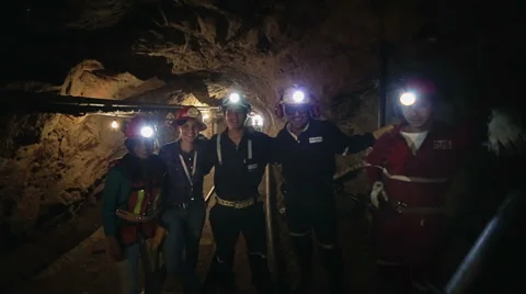 Happy workers in a mine 動画素材 34424426