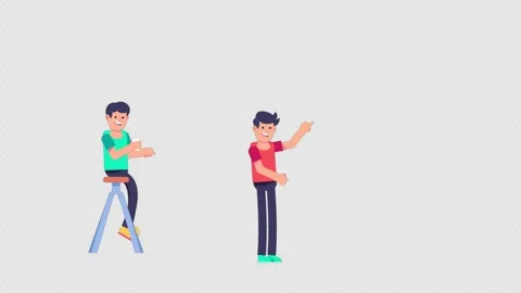 Happy Working Office Workers Alpha Channel Stock Footage 293136044