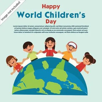 Happy World Childrens Day Vector Design Stock Illustration