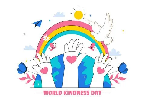 Happy World Kindness Day Vector Illustration on November 13 featuring Earth.. Stock Illustration