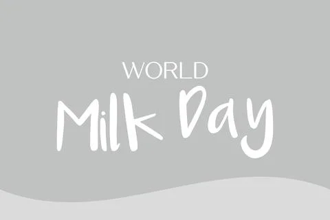 Happy World Milk Day vector typography background. Stock Illustration