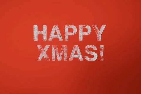 Happy Xmas ice text with bubbles on red background Illustrazione stock