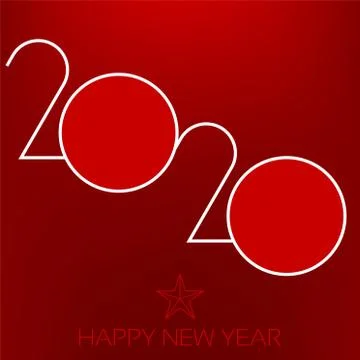 Happy year 2020 background in red tones. Stock Illustration