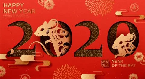 Happy year of the rat Stock Illustration