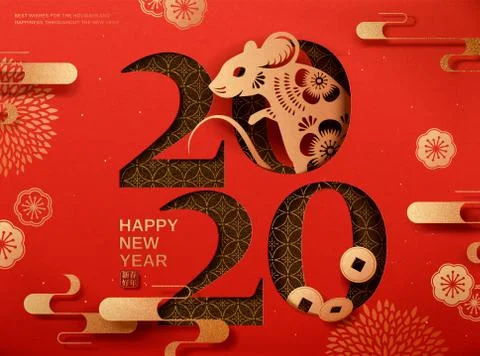Happy year of the rat Stock Illustration
