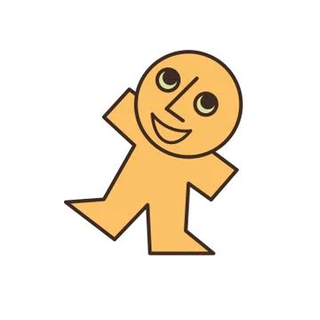 Happy yellow man Stock Illustration