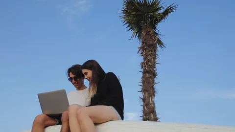 Happy young couple Stock Footage 95855013