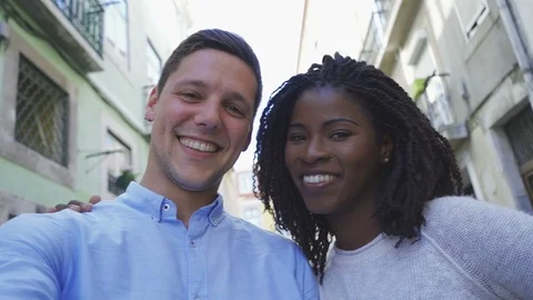 Happy young couple looking at camera. Stock Footage 108822651