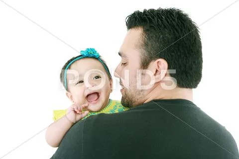 Happy young father and his baby daughter Stock Photos