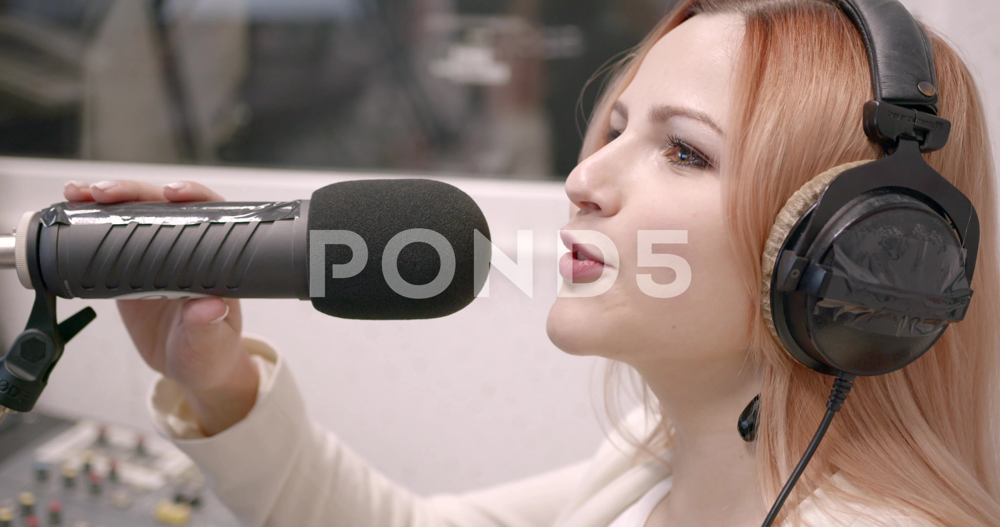 Happy young female radio host broadcasti... | Stock Video | Pond5
