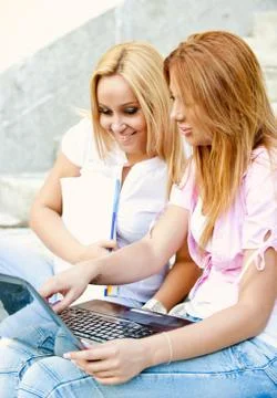 Happy young high school students Stock Photos
