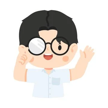 Happy young learner with glasses Stock Illustration