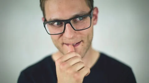 Happy young man coming up with an idea or solution Stock Footage 40804283