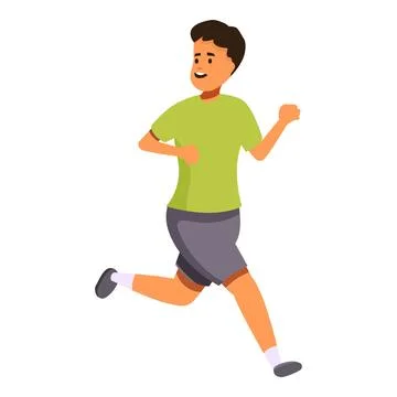 Happy young man running, promoting physical activity and healthy habits for o Stock Illustration
