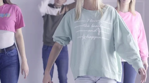 Happy young people dancing while spending time at home Stock Footage 126211827