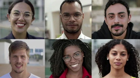 Happy young people looking at camera Video stock 119116519