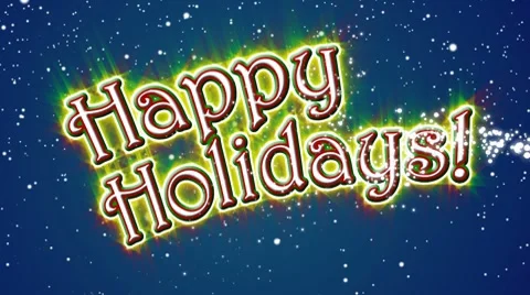 HappyHolidaysBlueBG Stock Footage 8921007