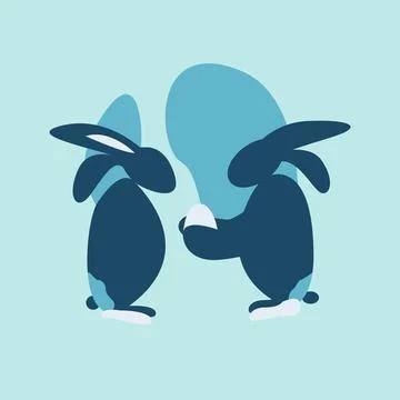Happyy easter rabbit greeting card- vector illustration Stock Illustration