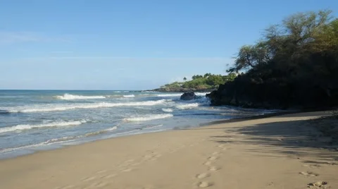 Hapuna Beach State Park, Kohala Coast, Island of Hawaii Stock Footage 46879237