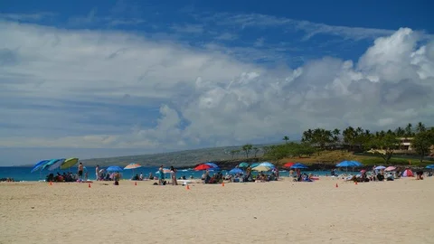 Hapuna Beach State Recreation Area near Kawaihae, Hawaii Stock-Footage 92825039