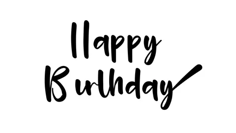 Hapy Birthay black text animated Stock Footage 295653182