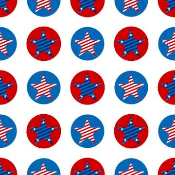 Hapy Independence Day seamless pattern vector Stock Illustration