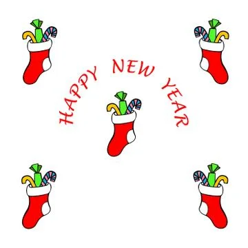 Hapy new year card Illustrazione stock
