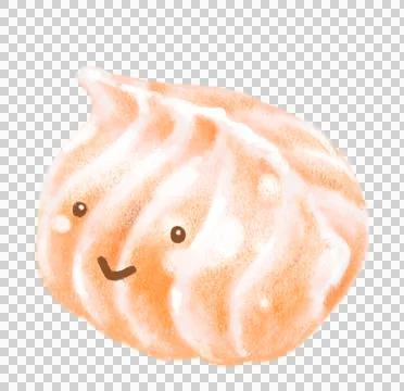 Har gow shrimp dim sum dumpling Chinese steamed breakfast cartoon character Stock Illustration
