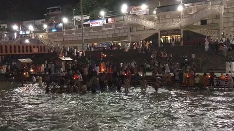 Har Ki Pauri in Haridwar Stock Footage 99855395