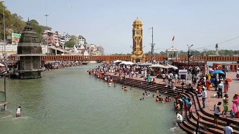 Har-ki-Pauri, Haridwar 库存影片 106717938