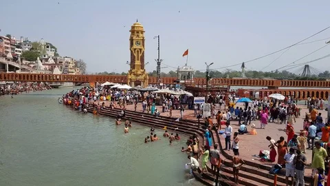 Har-ki-Pauri, Haridwar 库存影片 106718103