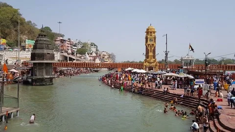 Har-ki-Pauri, Haridwar 库存影片 106718336