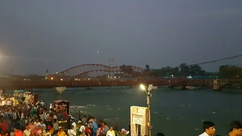 Har-ki-Pauri, Haridwar 库存影片 106719185