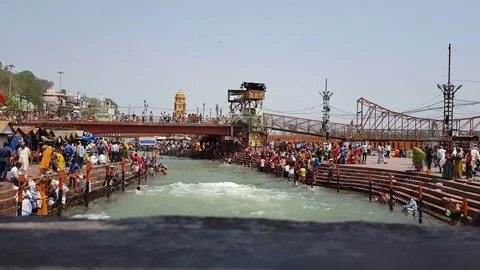 Har-ki-Pauri, Haridwar 库存影片 106719268