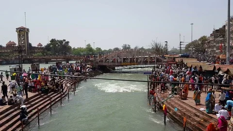 Har-ki-Pauri, Haridwar 库存影片 106719684