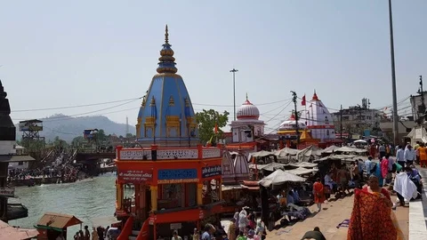 Har-ki-Pauri, Haridwar 库存影片 106719785