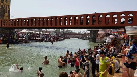 Har-ki-Pauri, Haridwar 库存影片 106720006